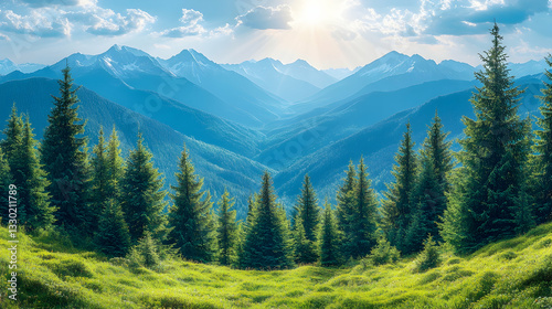 Majestic Mountain Valley Scenic View
