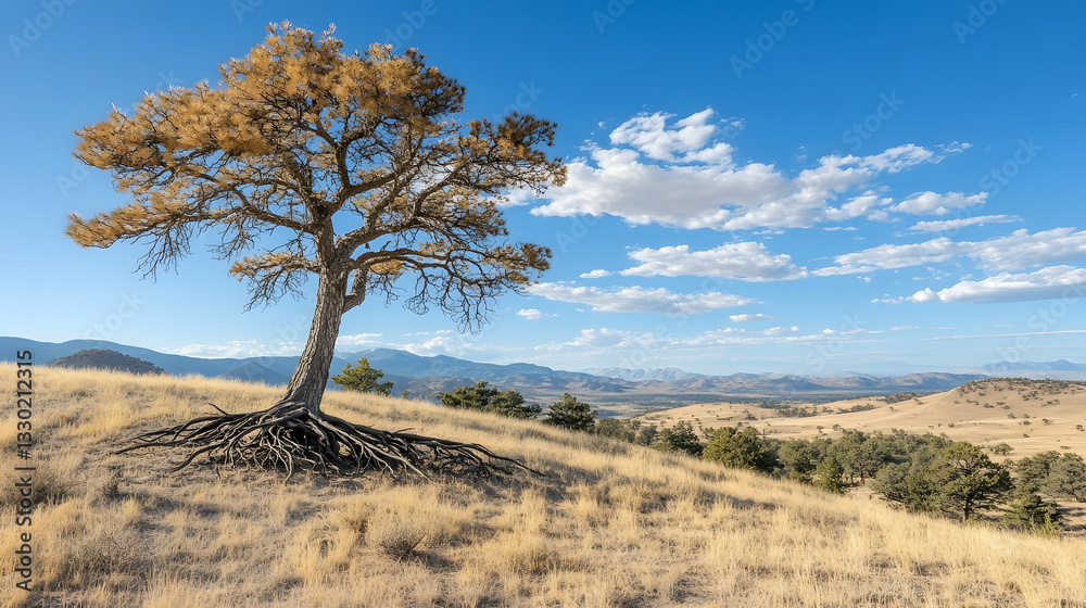 Majestic tree on a hillside Majestic tree on a hillside