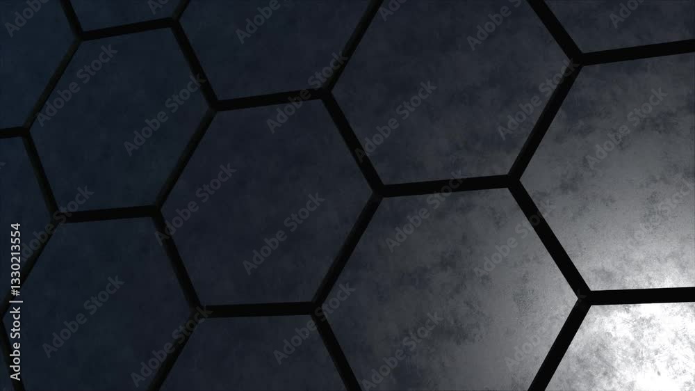 Black honeycombs. Computer generated 3d render