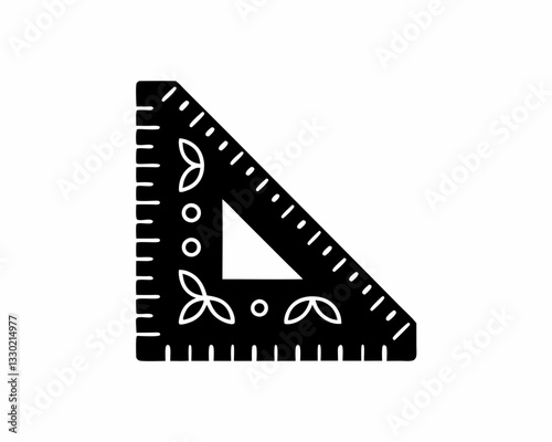 creative clean silhouette ruler icon vector illustration 