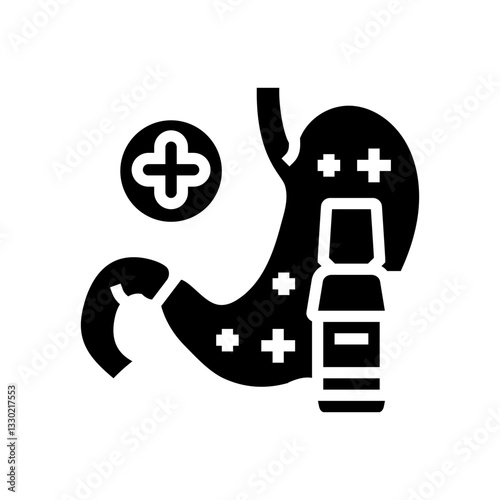 antibiotic antidiarrheal medication glyph icon vector illustration