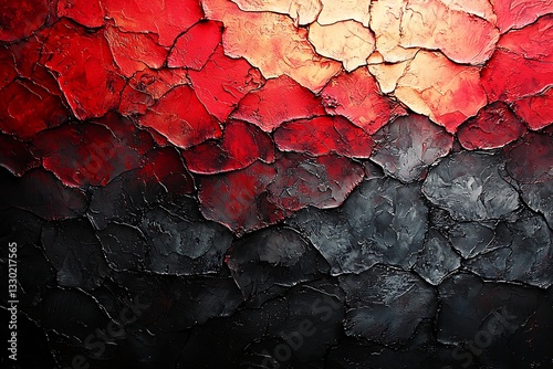 Cracked Red & Black Impasto Texture
