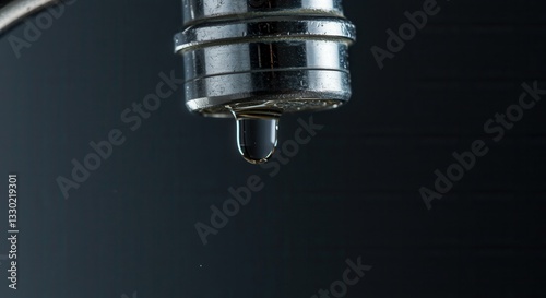 Leaking Tap with Water Droplets