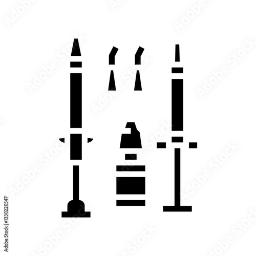 bonding adhesive orthodontist glyph icon vector illustration
