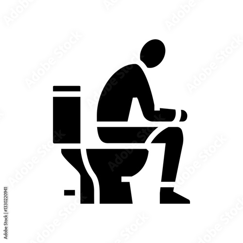 bowel movement diarrhea glyph icon vector illustration
