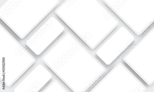 Clay Smartphone And Clay Tablets, Blank Screens For Your Mobile Designs. Vector Illustration