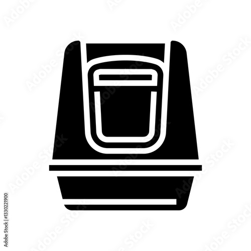 cat litter box pet home glyph icon vector illustration