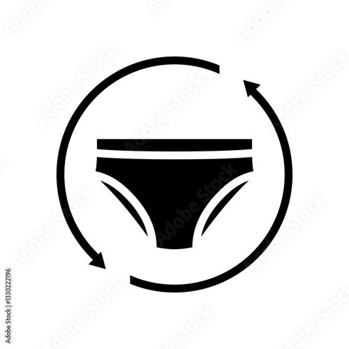 change breathable underwear daily glyph icon vector illustration