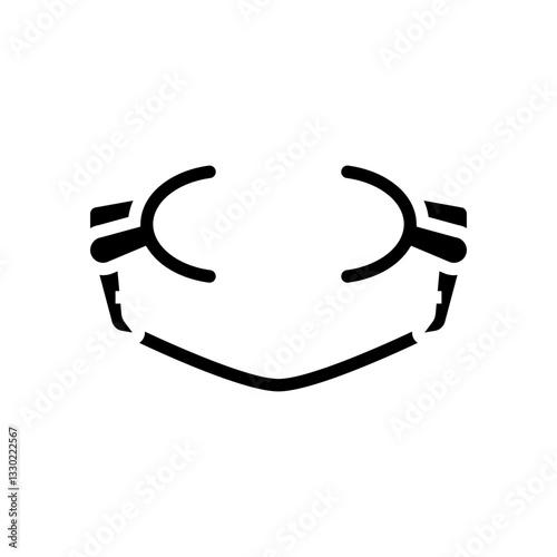 cheek retractor orthodontist glyph icon vector illustration