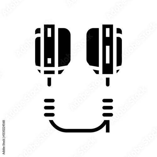 defibrillator paddles surgeon glyph icon vector illustration