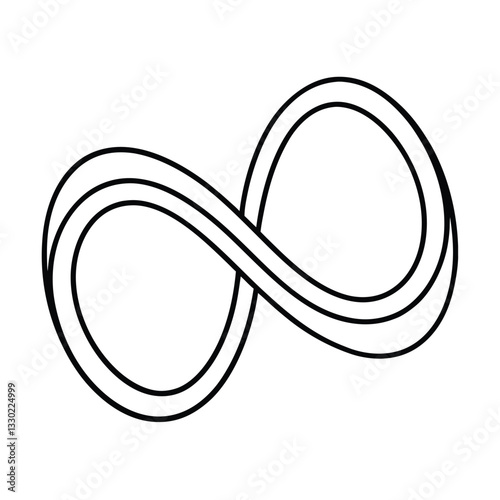 Double Loop Infinity Symbol Abstract Design, Endless Concept, Line Art