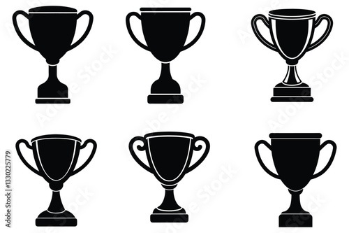 trophy cup  icon silhouette vector