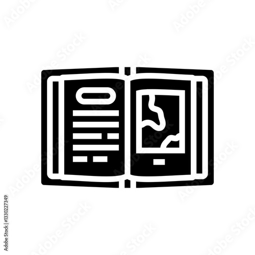 expedition journal geographical discoveries glyph icon vector illustration