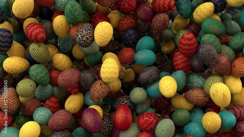 Multicolored  easter egg animated transition with separate alpha channel from edges in to edges out