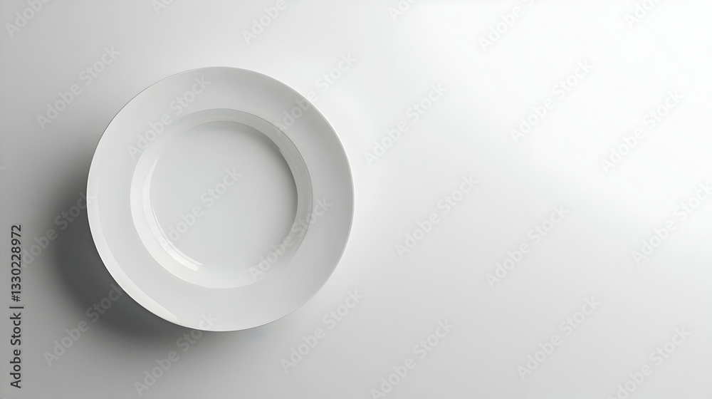 empty white plate isolated on white background empty white plate isolated on white background