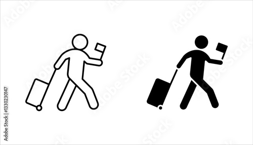 Tour guide icon set. Touristic group trip, Wildlife tourism, adventure travel. vector illustration on white background