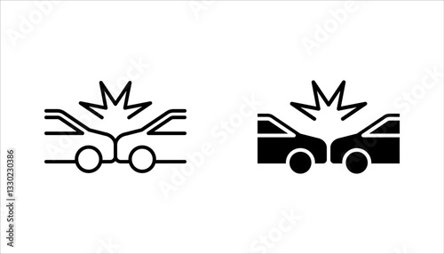 Car Accidents icon set. Traffic Accident, Car Crash, Automotive Accident, vector illustration on white background