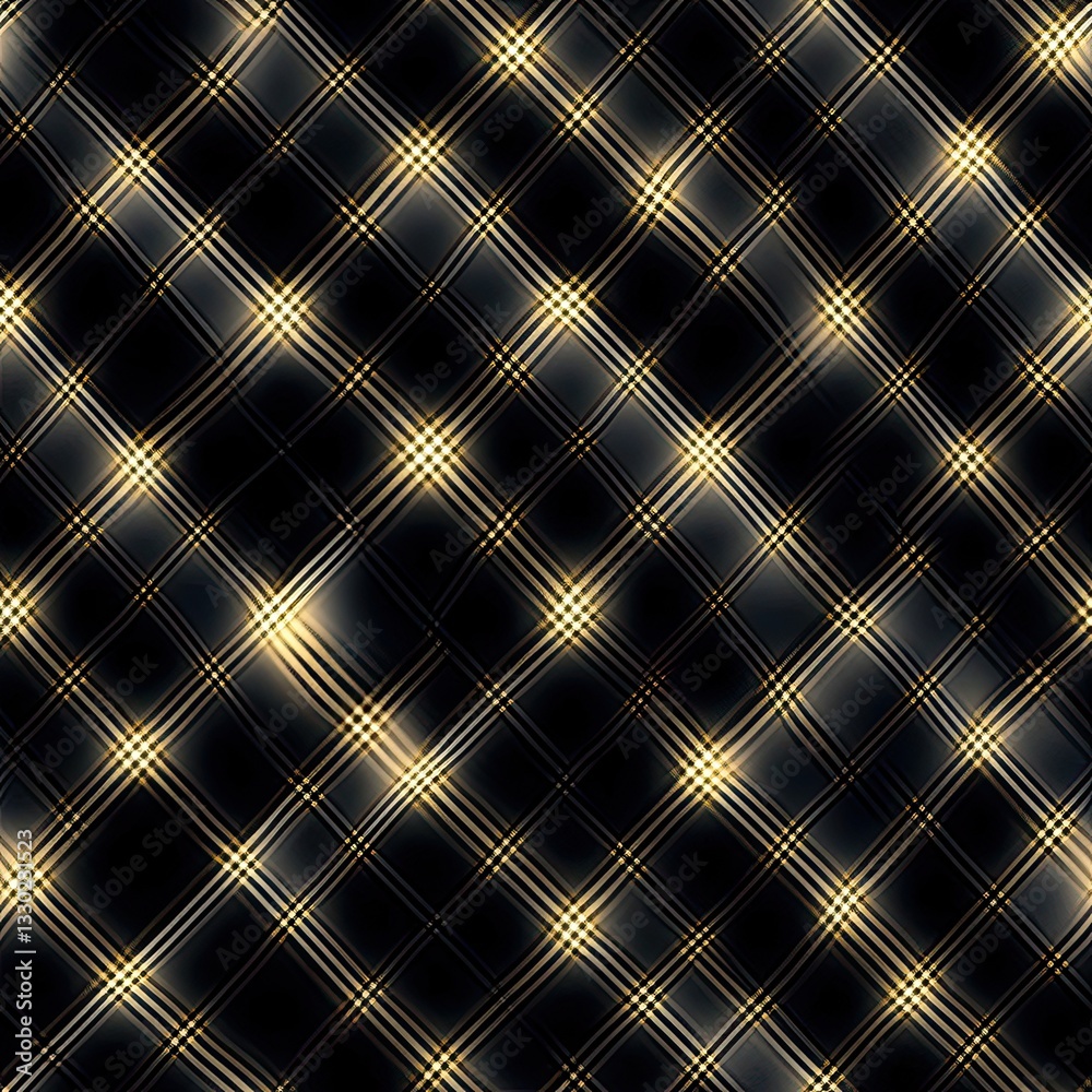 Naklejka premium Classic plaid pattern features dark beige and black colors in a seamless design, perfect for various creative projects and backgrounds SEAMLESS PATTERN