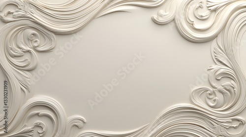 Elegant Cream Ornate Frame Design Background