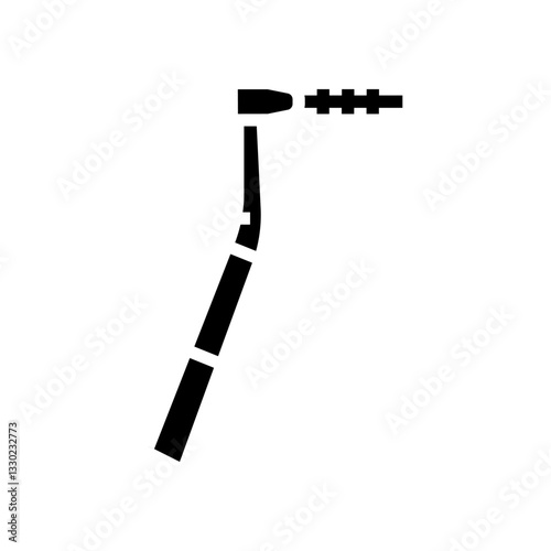 interdental brush orthodontist glyph icon vector illustration