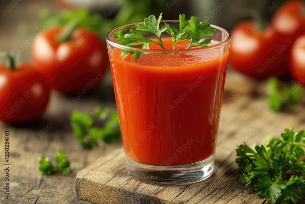 Glass of Tomato Juice Close-up Glass of Tomato Juice Close-up