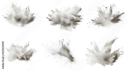 Wallpaper Mural Set of dust powder splash clouds isolated Torontodigital.ca