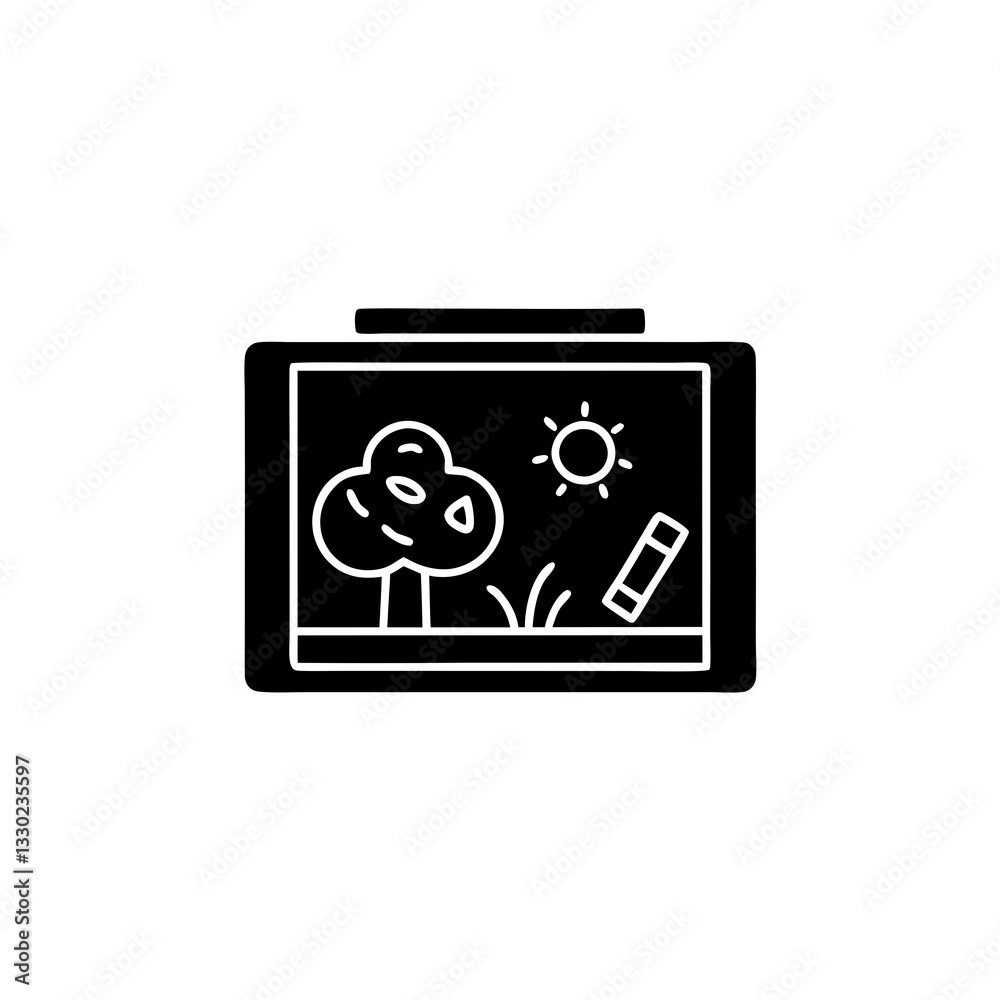 creative clean silhouette blackboard icon vector illustration creative clean silhouette blackboard icon vector illustration