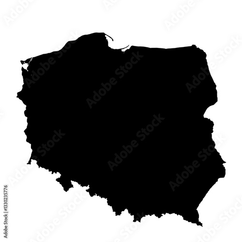 Sylwetka mapy Polski - ilustracja wektorowa