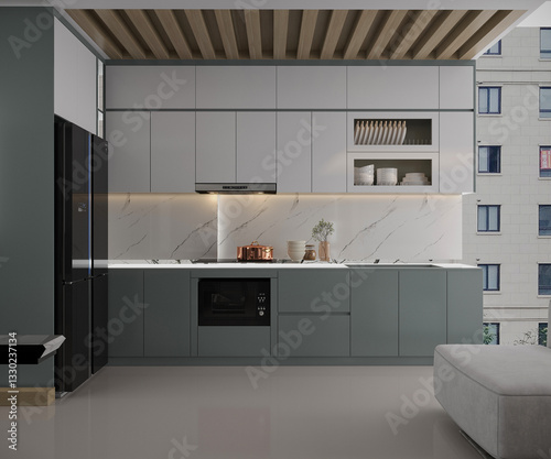 3d render of modern living room
