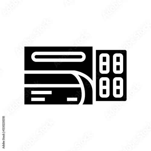 pill tablet treatment diarrhea glyph icon vector illustration