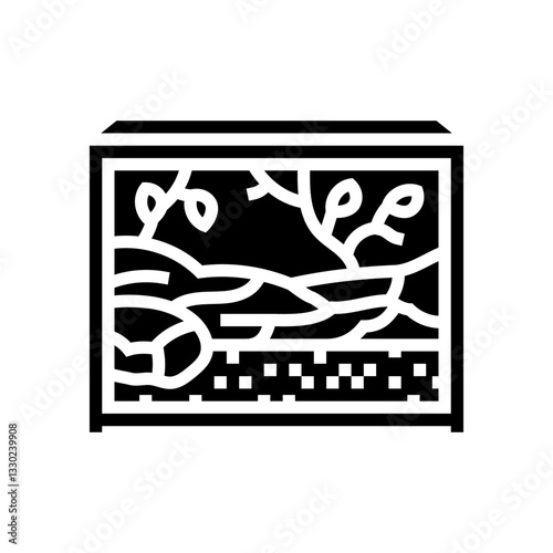 reptile terrarium pet home glyph icon vector illustration