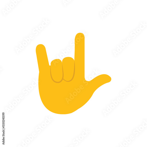 horns hand gesture rock and roll vector emoji illustration