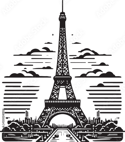 eiffel tower minimalist logo
