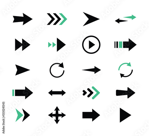 Arrows set icons. Arrow icon. Arrow vector collection. Modern simple arrows. Vector illustration.