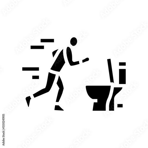 running toilet diarrhea glyph icon vector illustration