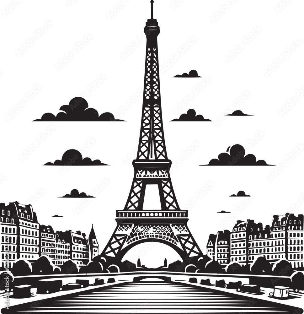 Obraz premium eiffel tower minimalist logo 