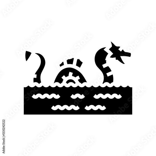 sea monster mythological representation glyph icon vector illustration