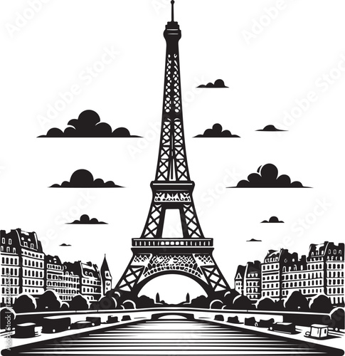 eiffel tower minimalist logo
