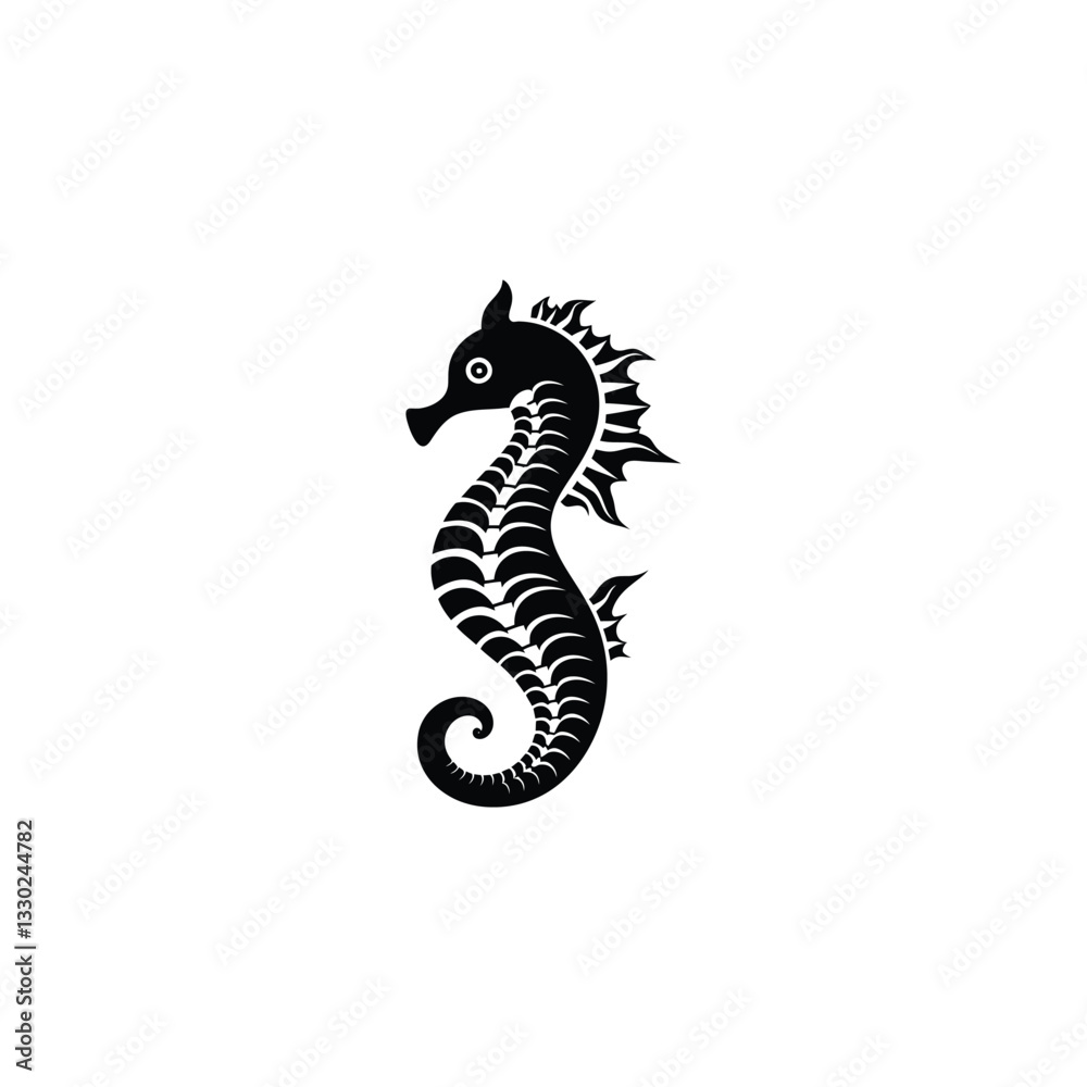 Fototapeta premium Seahorse vector silhouette