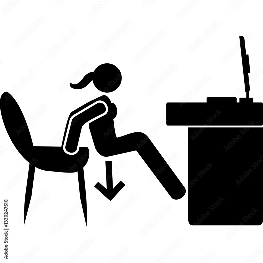 Office Desk Stretch Icon Office Desk Stretch Icon