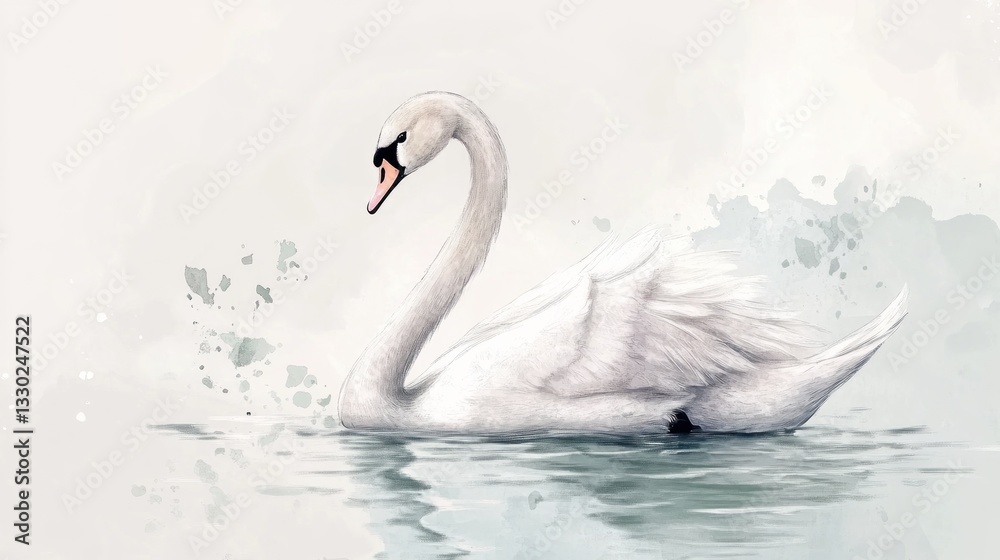 Fototapeta premium Elegant swan on water