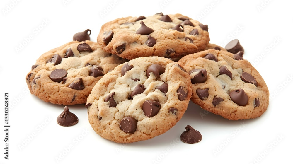 Freshly baked chocolate chip cookies shot Freshly baked chocolate chip cookies shot