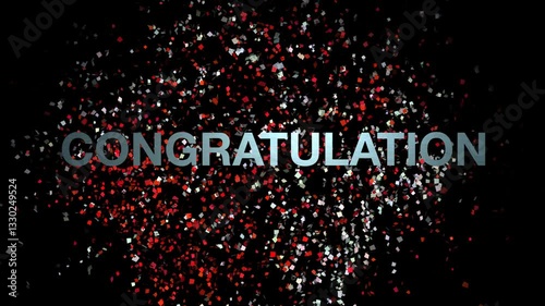 Confetti Animation Alpha Channel with Congratulations Text for Closing Seminars, Workshops, Webinars, Motivational Classes and others