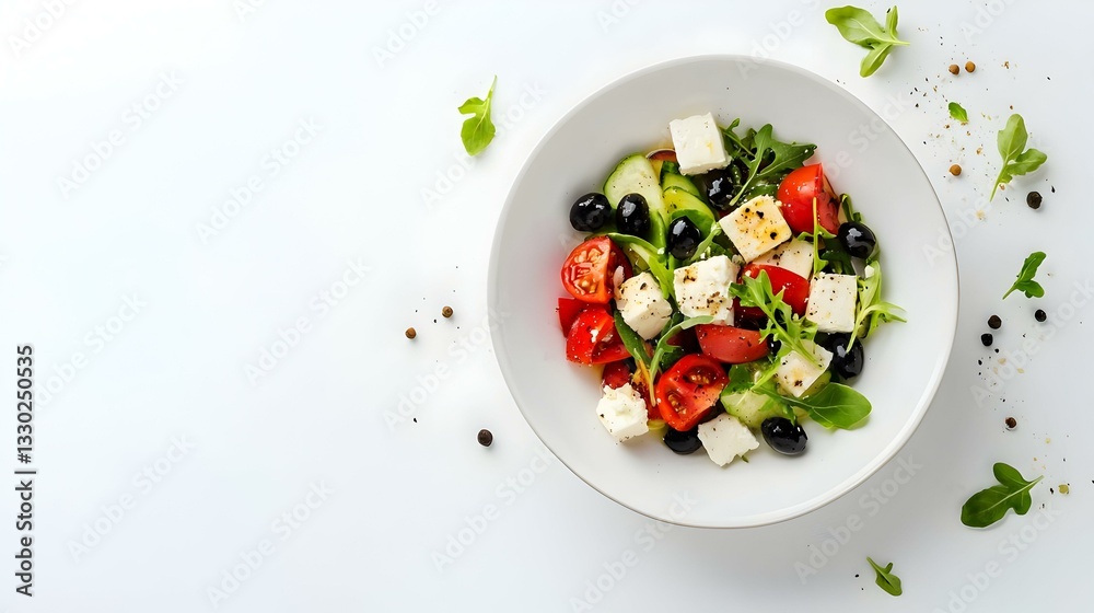 Greek salad with fresh vegetables feta cheese Greek salad with fresh vegetables feta cheese