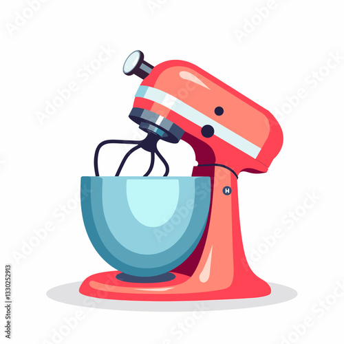 Stylish stand mixer in vibrant colors on white background, kitchen essentials