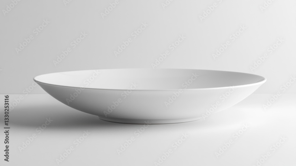 Plain white bowl resting on a smooth surface, minimalist design
