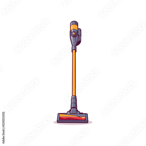 Cordless vacuum cleaner illustration, modern home cleaning tool