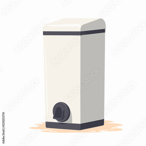 Rice dispenser on white background, functional kitchenware concept