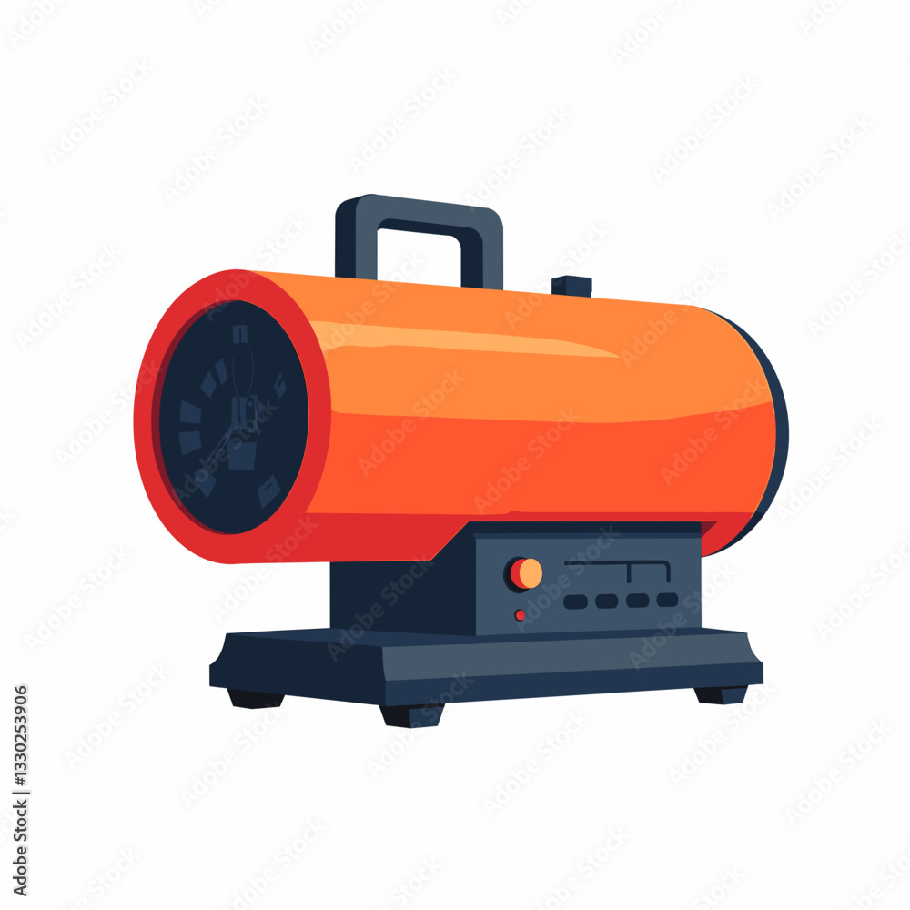 Portable heater illustration in flat design, home comfort concept