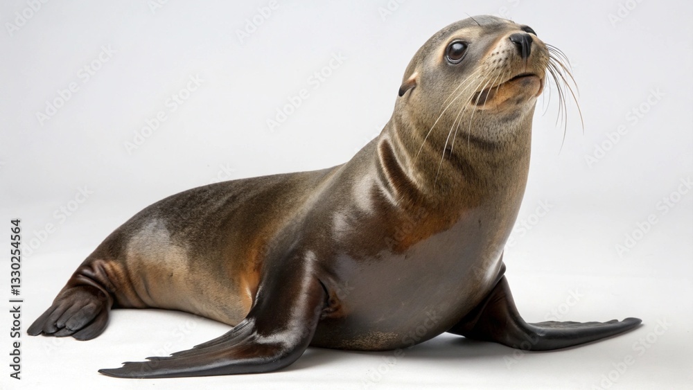 Fototapeta premium Sea Lion in full view on studio background